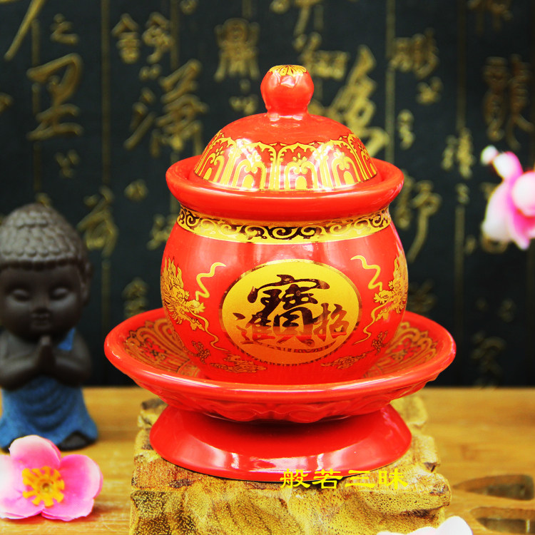 佛堂用品莲花供杯陶瓷佛前圣水杯观音大悲水佛具供佛净水杯供佛杯