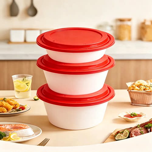 一次性外卖打包盒快餐盒美式打包盒红盖白底750MlL950ML1100ML