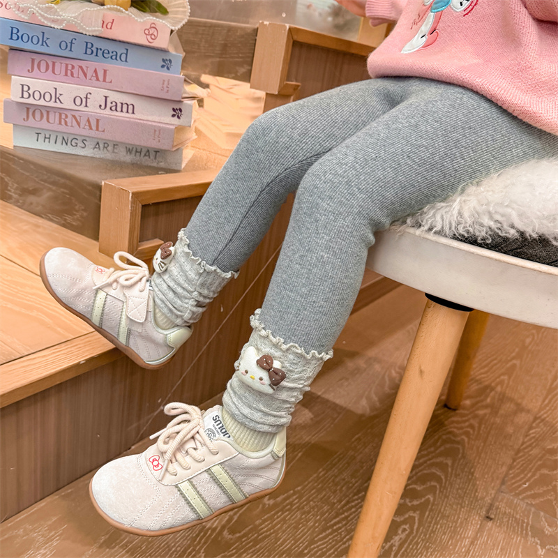 洋气打底裤加绒加厚卷边卡通洋气