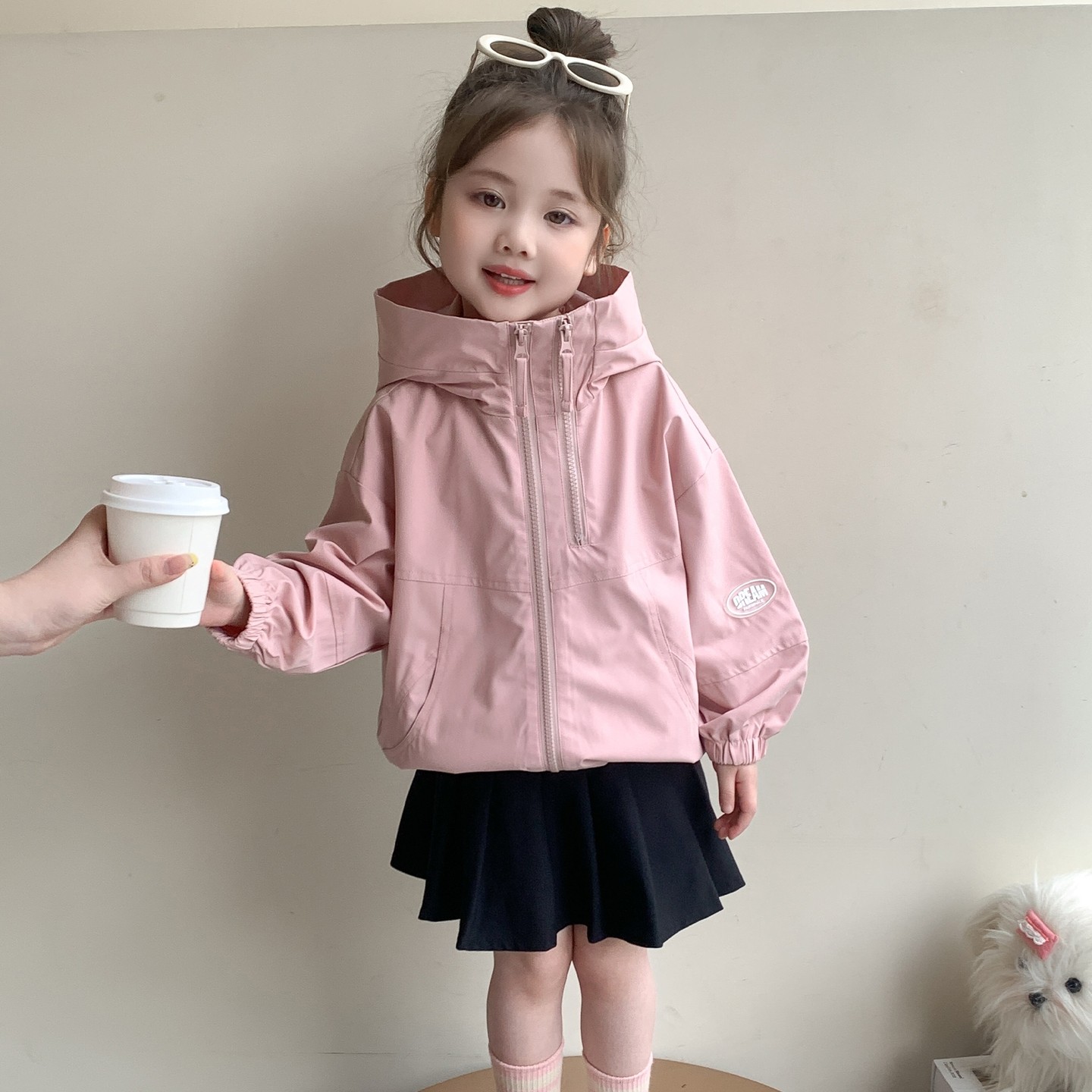 女童户外休闲风衣秋小女孩防风夹克衫女宝宝外套连帽拉链衫春秋款,童装/婴儿装/亲子装,风衣,淘宝优惠券,粉丝福利购,淘宝优惠卷