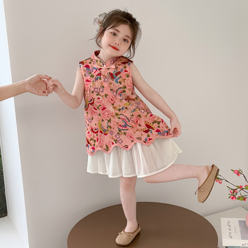 碎花荷叶边连衣裙女童夏季洋气