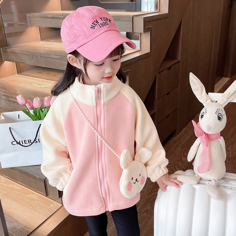 厚款秋冬立领双面绒拼色外套