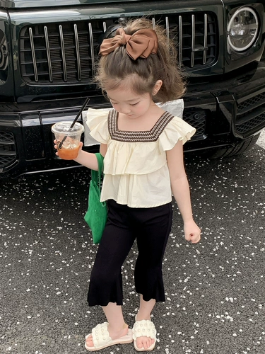 Детский комплект, летняя одежда, штаны, в корейском стиле, в западном стиле, детская одежда