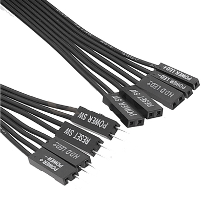 台式机主板开关跳线9pin9针延长线开机重启机箱主板公转母加长线