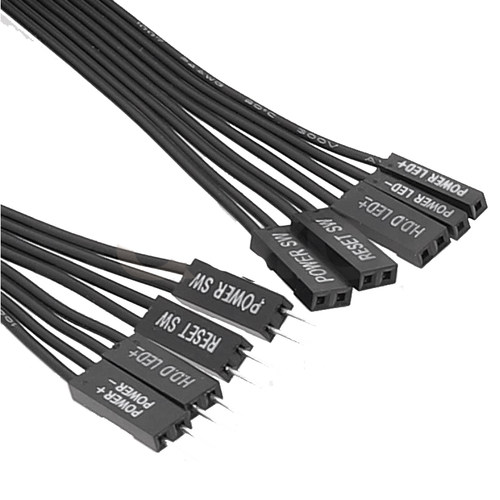 台式机主板开关跳线9pin9针延长线开机重启机箱主板公转母加长线