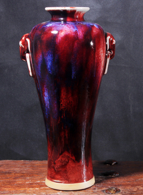 神垕钧瓷礼品国礼窑变泰和坊窑花瓶大师作品特色工艺品博古架摆件