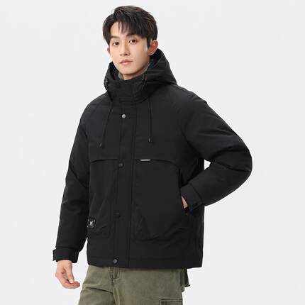 保暖轻盈羽绒服男士2024年冬季新款青少年宽松连帽防风外套