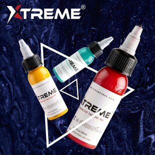 硬核极限Xtreme全新刺青纹身色料彩色套装1oz/30毫升鲜艳美妆工具