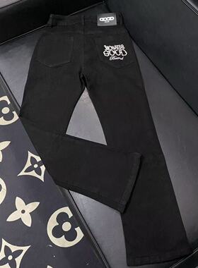 2025新款GOOD珍珠牛仔裤男女欧版修身显瘦弹力小脚春秋季情侣长裤