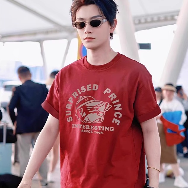 丁禹兮同款vintage美式复古短袖T恤男女古着潮牌宽松情侣上衣服夏