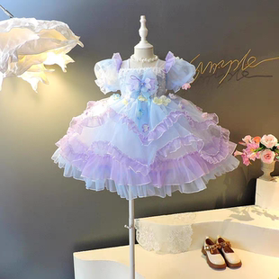 女童花朵连衣裙2025夏季儿童花仙子洛丽塔公主裙小女孩礼服网纱裙