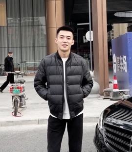 0413-2冬季新款棒球服棉衣男精神小伙轻薄面包服男螺纹领外套棉服