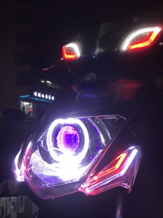 三代目劲战林海极光四代目摩托车大灯总成改装LED透镜天使恶魔眼