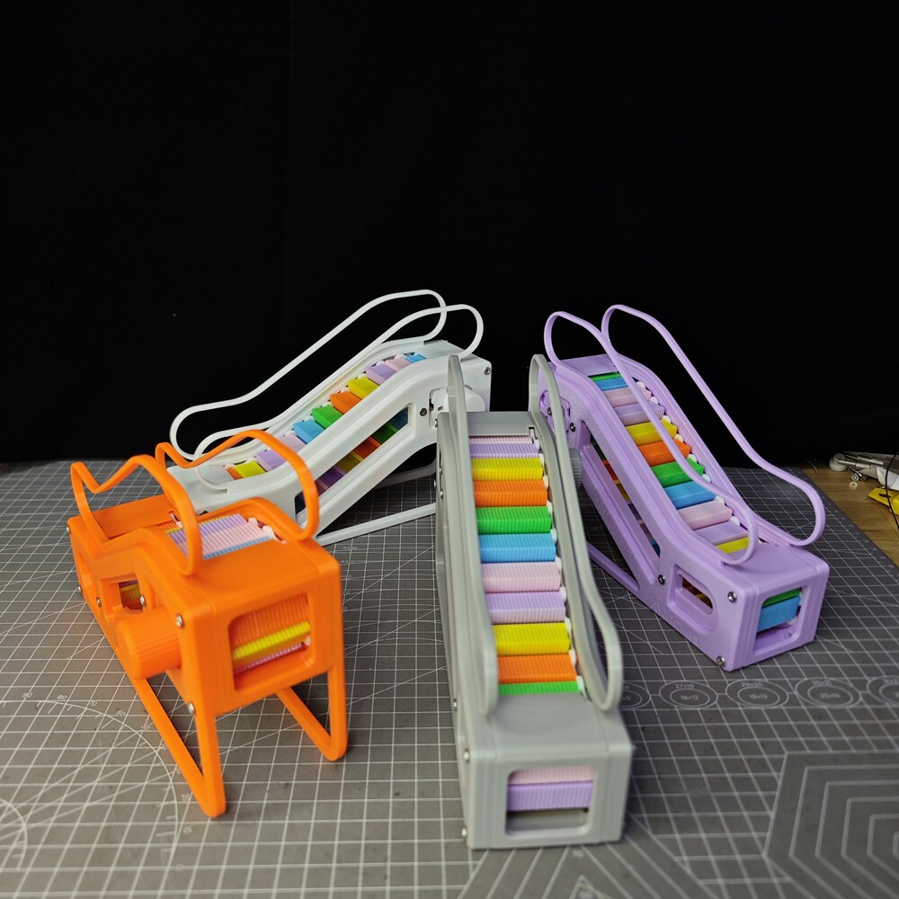 3D打印diy商场彩虹手扶梯玩具机械可动环保安全电梯益智科教模型图片