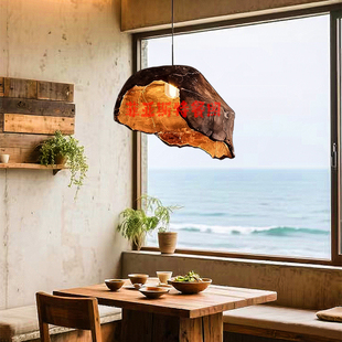 侘寂风咖啡厅吊灯日式复古民宿树脂灯具卡座日式包厢餐厅茶楼吊灯