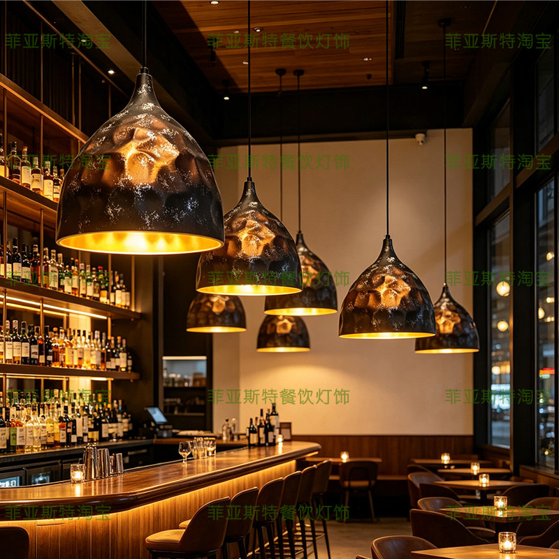 现代工业风金属吊灯餐厅酒吧吧台设计感装饰禅意侘寂风吊灯铝材灯