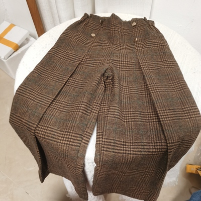 马家秋冬新款毛呢裤阔腿裤