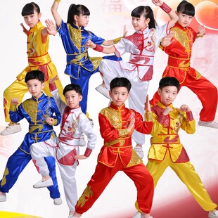 儿童武术服过肩龙图案武术队团体用服武校武术馆服饰小学生