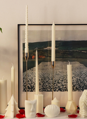 造型白色香薰蜡烛天然大豆蜡餐桌客厅卧室摆件浪漫生日结婚礼物