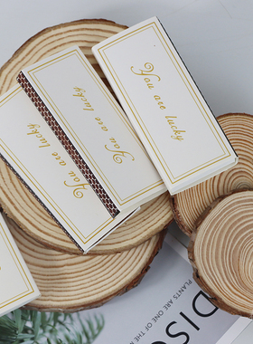 香薰蜡烛复古盒装点烟雪茄野炊加长手持火柴松木隔热茶杯装饰杯垫