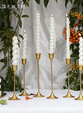 白色香薰大豆蜡烛麻花螺旋形蜡烛高级浪漫结婚烛光晚餐摆件伴手礼