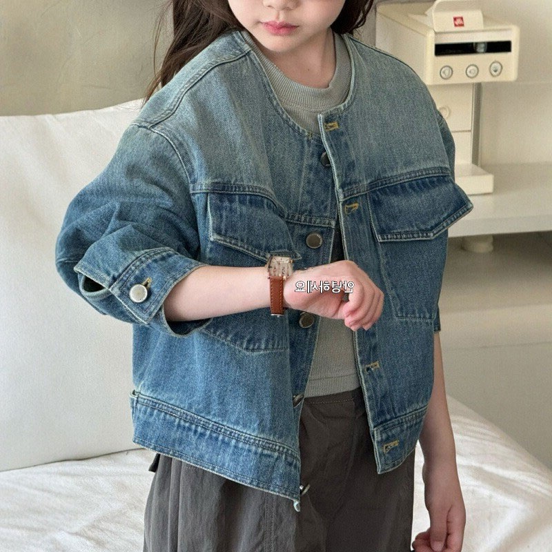 女童牛仔外套2025春夏儿童夹克衫