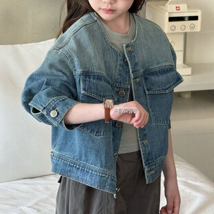 女童牛仔外套2026春夏儿童夹克衫男童上衣服中大童装宽松百搭休闲