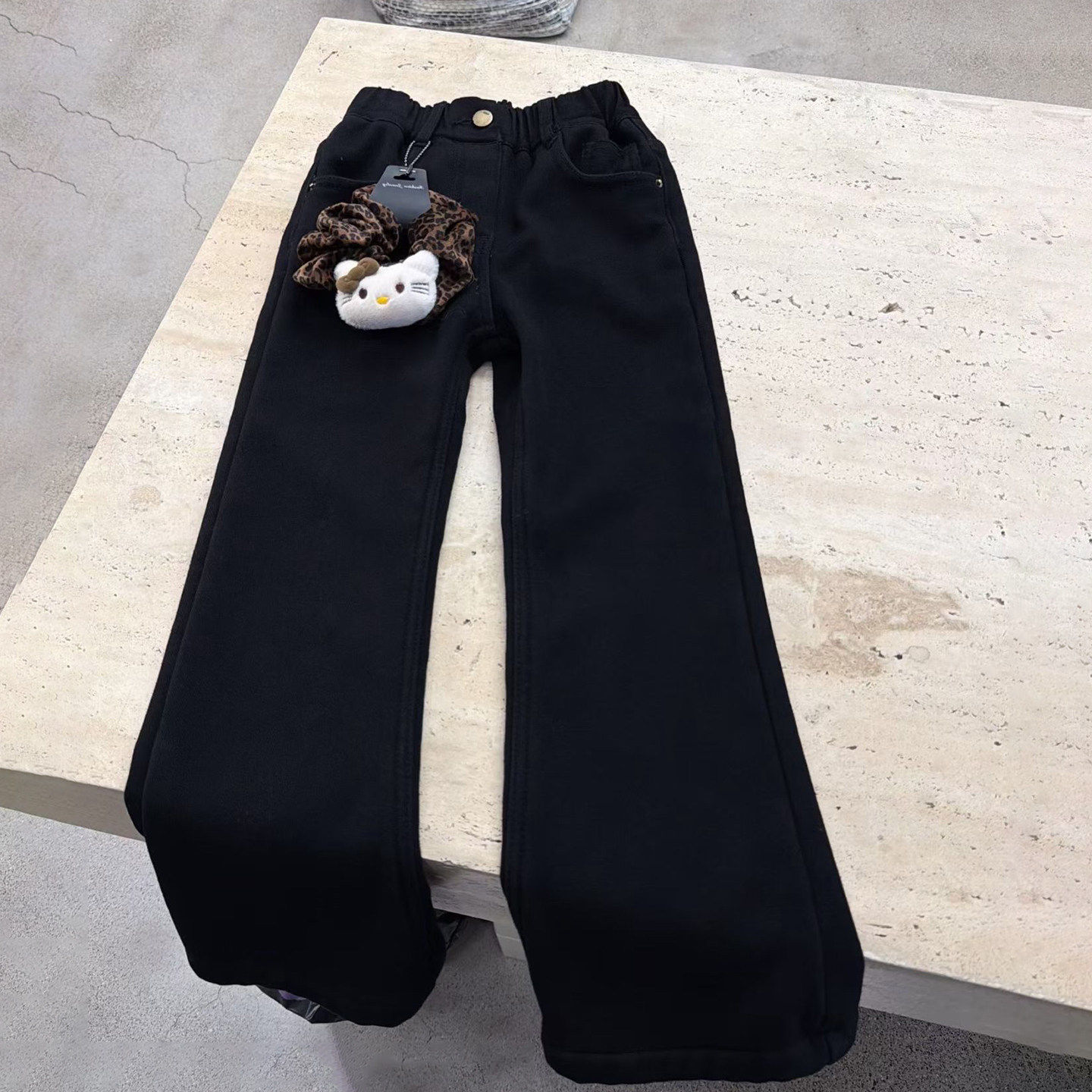 女童冬款加厚黑色喇叭裤儿童微喇裤中大童加绒牛仔裤显高显瘦裤子,童装/婴儿装/亲子装,儿童牛仔裤,淘宝优惠券,粉丝福利购,淘宝优惠卷