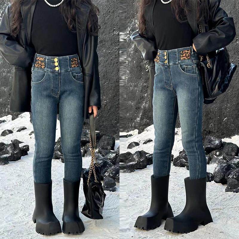 女童洋气百搭牛仔裤2025秋冬韩版儿童时尚加厚一体绒小脚裤中大童,童装/婴儿装/亲子装,儿童牛仔裤,淘宝优惠券,粉丝福利购,淘宝优惠卷