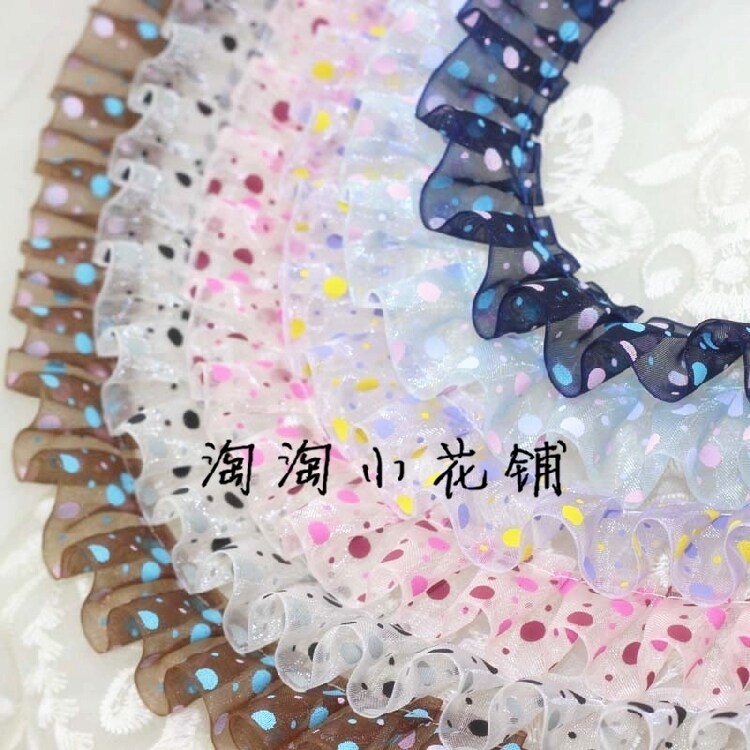 30米价 2.5cm点点印花雪纱带百褶花边 娃娃裙公主裙装饰材料编帽|msdalam kategori rumah Fabrik, bahan-bahan jahitan DIY, alat dan produk siap, Aksesori jahit DIY/aksesori/aksesori, Ribbon/reben/tali pinggang kain - dari Buy2taobao.com untuk memberikan perkhidmatan ejen Taobao profesional membeli