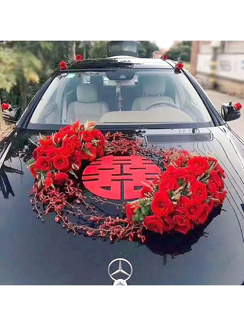 贵阳婚礼鲜花布置结婚高档精致婚车头车扎花车装饰上门服务扎婚车