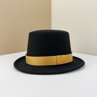 春秋冬季男女毛呢高筒表演总统帽英伦欧美复古高顶魔术师礼帽子