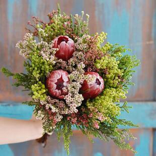 三公主混搭花束南非进口帝王花云南直发室内水培植物插花可做干花