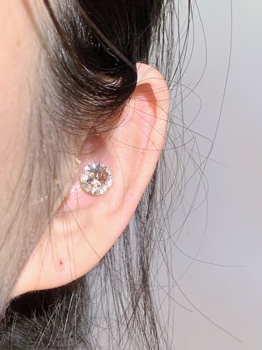 moonchasers浪漫丝绸耳蜗钉医用钢钛耳骨钉百搭耳钉高级香槟色