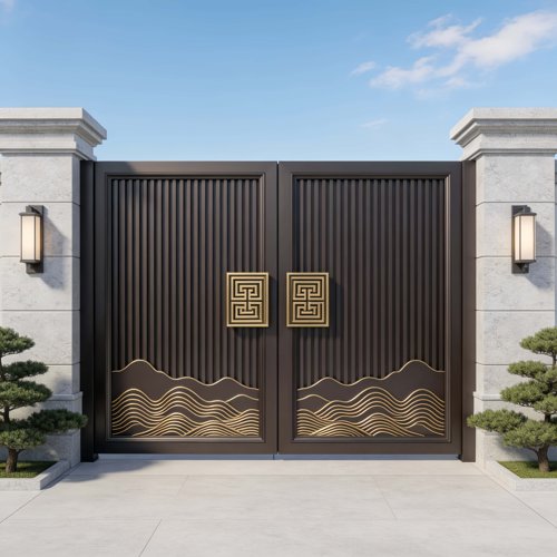 铝合金别墅庭院门户外铁艺庭院门乡村花园院子大门自建房电动门