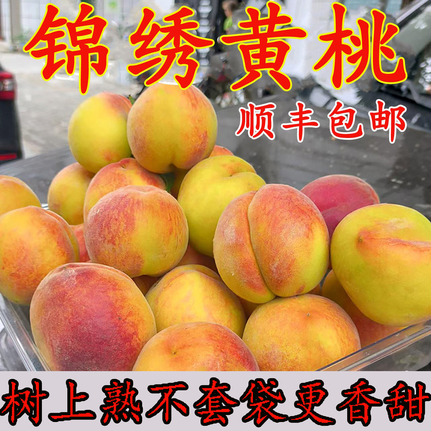 黄桃水果新鲜湖北锦绣现摘鲜果5斤桃子当季早熟脆甜树上熟脆黄桃