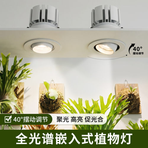 三思嵌入式植物补光筒射灯