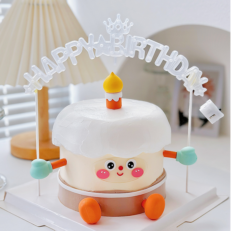 卡通皇冠英文生日字母发光灯插牌