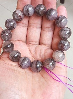 【一物一图】天使之吻天然罕见老矿一线天半盆体极光23水晶手串