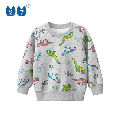 27kids冬装加绒聚酯纤维卫衣韩版