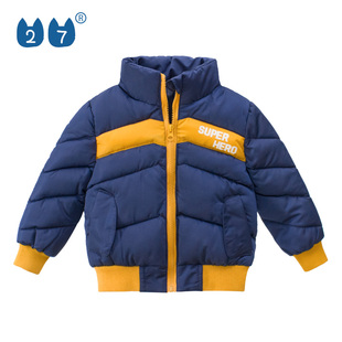 撞色中小童加厚棉衣洋气儿童棉袄 韩版 童装 男童保暖外套2025冬装