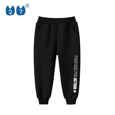 27kids潮流长裤聚酯纤维加绒裤