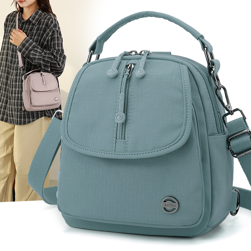 PINK新款手提斜挎双肩包女多用尼龙布防水胸包休闲单肩高品质小包