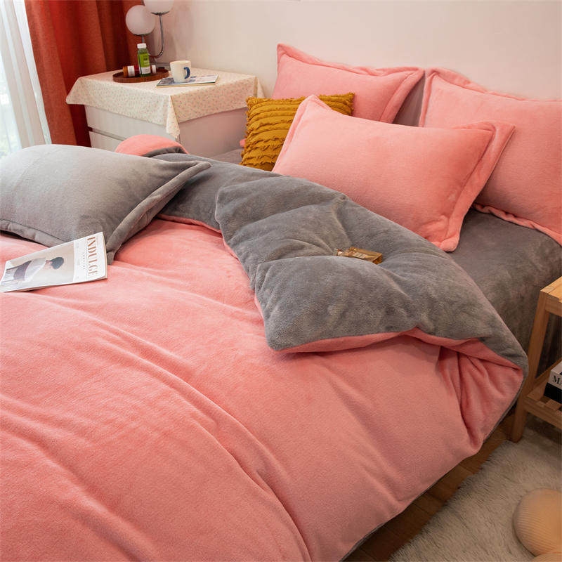 被子被套双面绒加厚可拆御秋冬被芯被罩一体套装可拆洗床上两件套