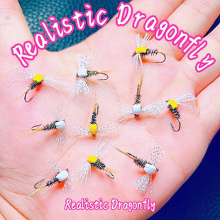毛钩飞蝇仿生饵 Realistic Dragonfly 飞钓毛钩天展若虫路亚假饵