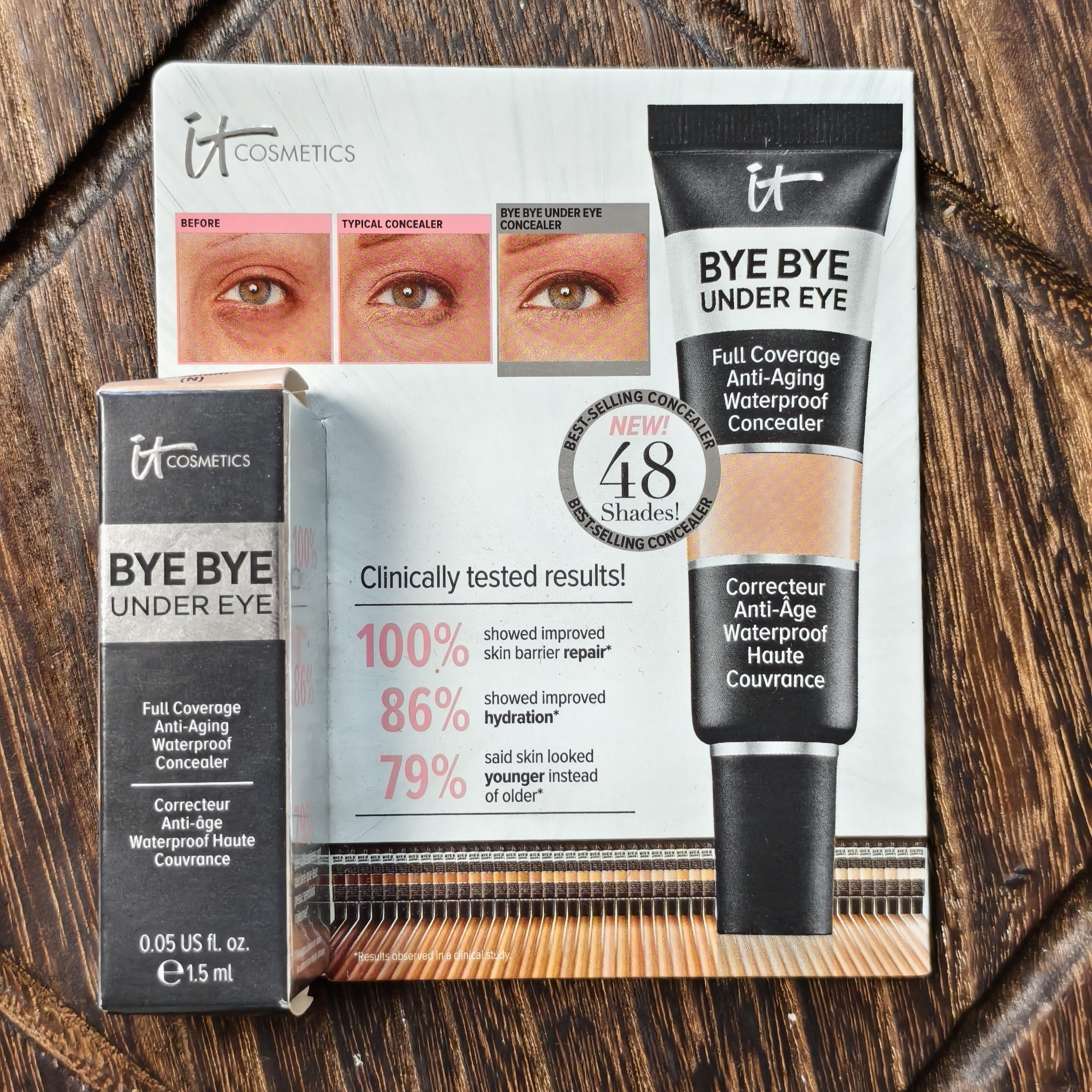 包邮现货 it cosmetics bye bye eye 黑眼圈眼部遮瑕膏小样1.5ml