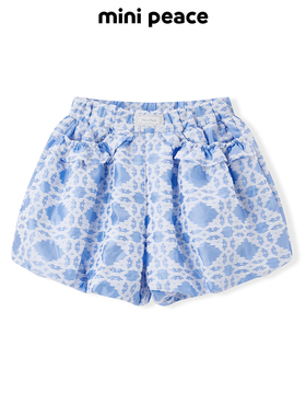 【专柜同款】MINIPEACE太平鸟童装儿童花苞裤女童春季短裤洋气