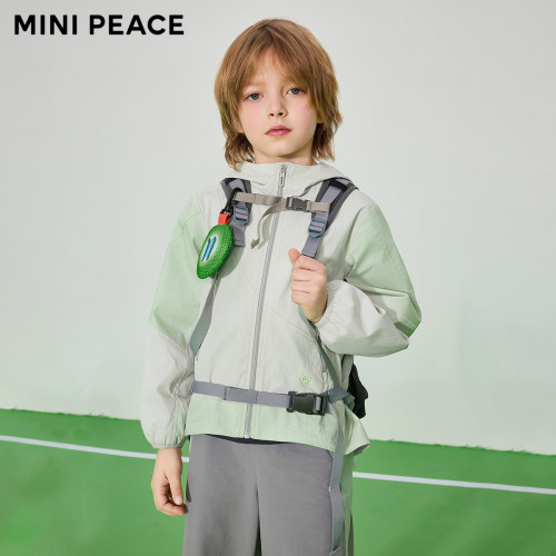 【专柜同款】MINIPEACE太平鸟童装男童运动外套三防户外夹克春秋