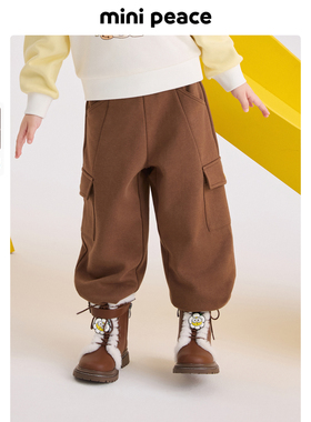 【专柜同款】MINIPEACE太平鸟童装女童工装裤儿童工装运动卫裤