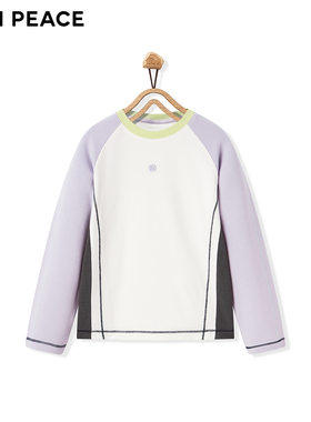 【专柜同款】MINIPEACE太平鸟童装女童长袖T恤拼色打底衫儿童冬装
